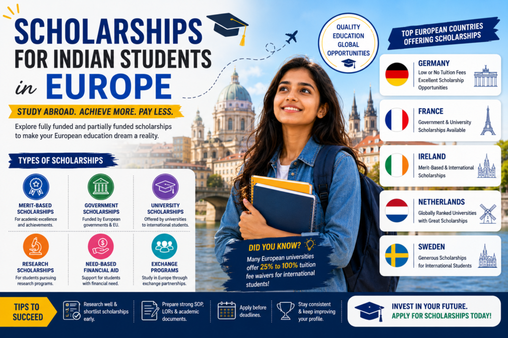 Scholarships for Indian Students in Europe