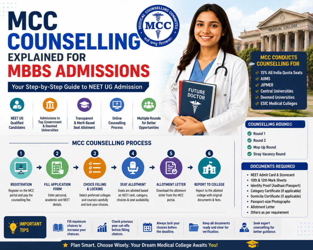 MCC Counselling for MBBS Admissions
